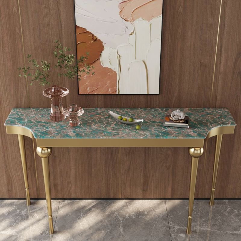 Glam Free Form End Table with Stainless Steel Bracket for Hall