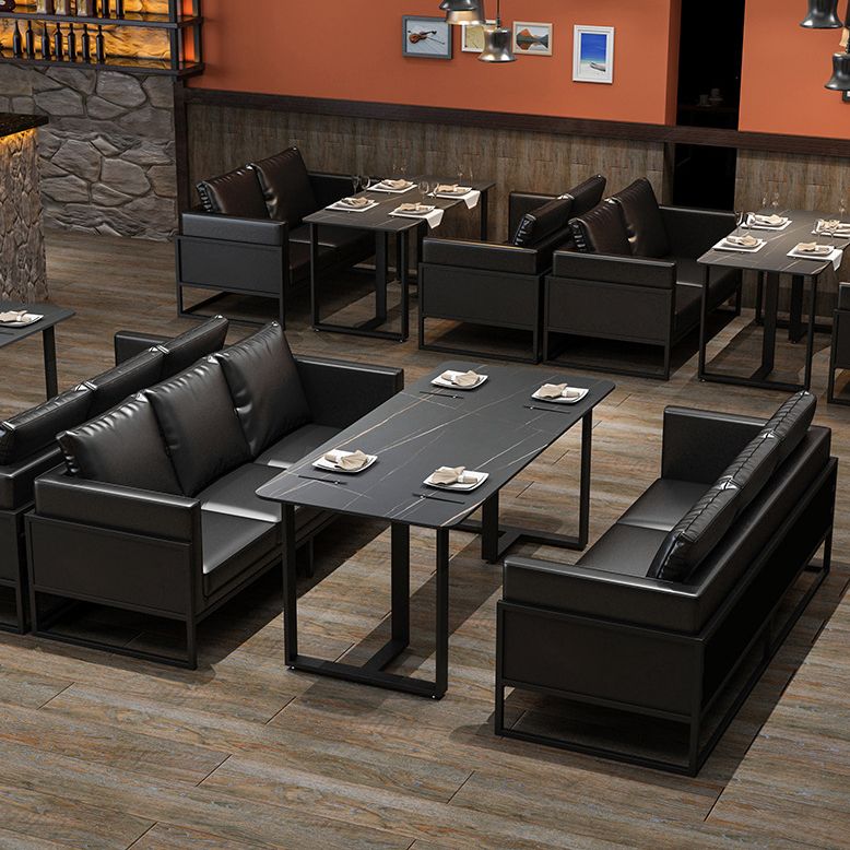 Industrial Dining Table Sintered Stone Table with Double Pedestal for Dining Room Clearhalo ' dining_table' 'Dining Tables & Seating' 'Dining Tables' 'furn' 'furn_dining_table' 'Furniture' 'furniture_dining_table' 'Kitchen & Dining Furniture' 'kitchen&dining_furn' 'kitchen' 'kitchen_dining_table' 1200x1200_cdf5a55a-cc35-4c84-b1a3-214cca67c9d2