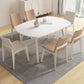 White Drop-Leaf Dining Table Round Sintered Stone Dinner Table for Dining Room Clearhalo 'Dining Tables & Seating' 'Dining Tables' 'dining_table' 'furn' 'furn_dining_table' 'Furniture' 'Kitchen & Dining Furniture' 1200x1200_cdf5b4ce-76ca-43c7-ba52-bdd8aeaee993