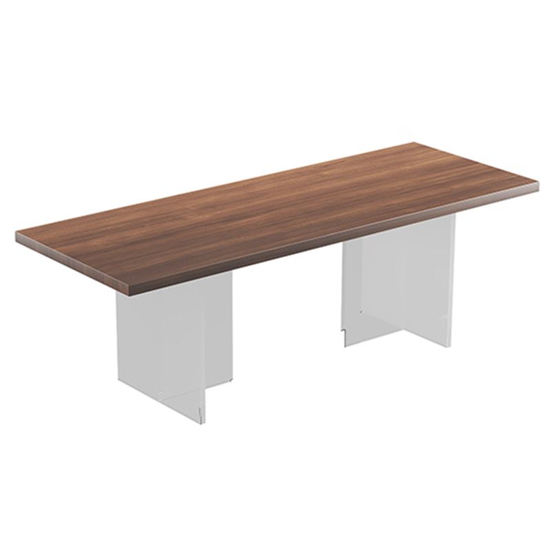 Pine Wood Dining Table Contemporary Dining Table with Double Pedestal Base Clearhalo 'Dining Tables & Seating' 'Dining Tables' 'dining_table' 'furn' 'furn_dining_table' 'Furniture' 'Kitchen & Dining Furniture' 1200x1200_cdf7ecae-04be-41be-8eac-ffbda82b99d0