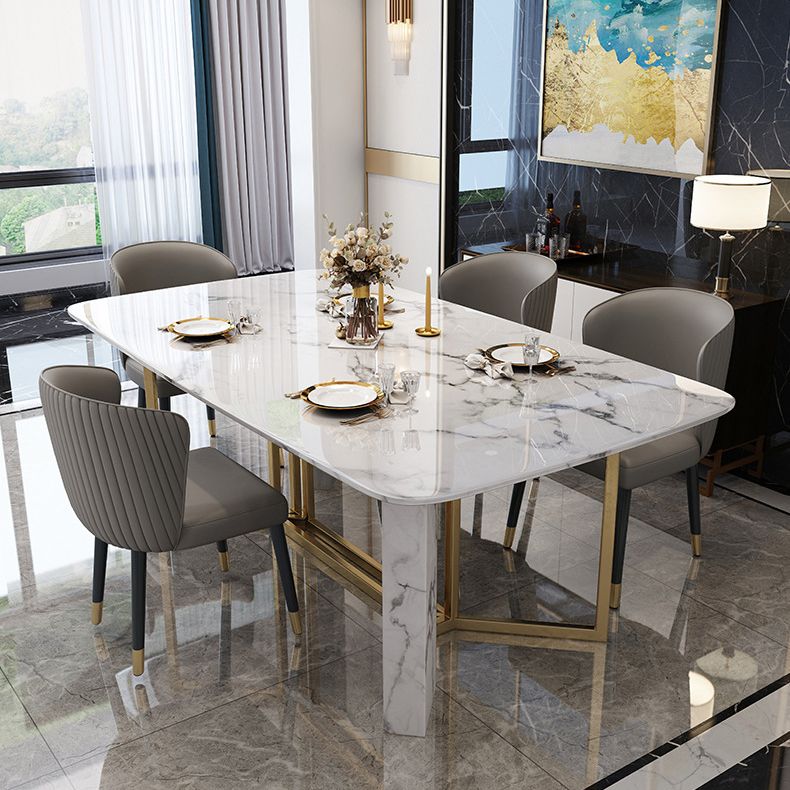 Contemporary Style Rectangle Table Set 1/4/5/7 Pieces Dining Set for Home Clearhalo 'Dining Room Sets' 'Dining Tables & Seating' 'dining_room_set' 'furn' 'furn_dining_room_set' 'Furniture' 'Kitchen & Dining Furniture' 1200x1200_cdf94f3d-0573-43f3-ad51-27643b126f9f