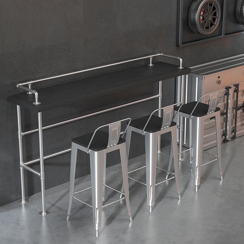 Industrial Silver Counter Stools Iron Wooden Bar Stools with Square Seat Clearhalo 'Bar Furniture' 'Bar Stools' 'bar_stools' 'furn' 'furn_bar_stools' 'furniture_bar_stools' 'Kitchen & Dining Furniture' 'kitchen&dining_furn' 'kitchen' 'kitchen_furn' Furniture' 1200x1200_cdf953e5-286f-49bb-9b89-df101c43d19e