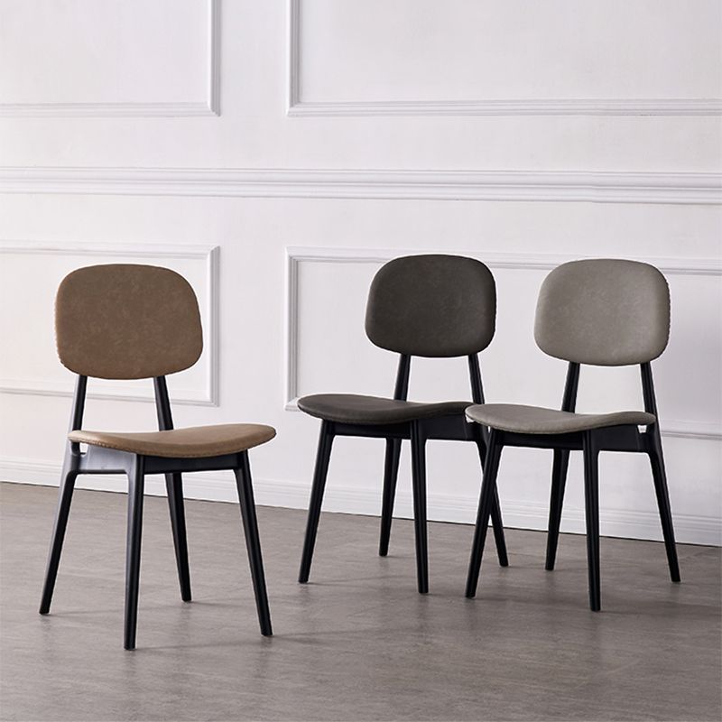 PU Leather Armless Dining Chairs Open Back Side Chair with Plastic Legs Clearhalo ' kitchen&dining_furn' 'Dining Chairs' 'Dining Tables & Seating' 'dining_chair' 'furn' 'furn_dining_chair' 'Furniture' 'furniture_dining_chair' 'Kitchen & Dining Furniture' 'kitchen' 1200x1200_cdf95ee8-ea64-4726-aba4-17de0575260c