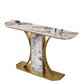 Glam Console Table Half Moon Stone Accent Table for Hall , 12 Inch Wide Clearhalo 'Console Tables' 'console_tables' 'Entry & Mudroom Furniture' 'furn' 'furn_console_tables' 'Furniture' 1200x1200_cdfbbad0-68d5-4e7c-9d5e-fdef0c949780