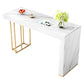 Glam White Wood Bar Dining Table with Stone Top Rectangle Indoor Bistro Table Clearhalo 'Bar Furniture' 'Bar Tables' 'bar_tables' 'furn' 'furn_bar_tables' 'Furniture' 'furniture_bar_tables' 'Kitchen & Dining Furniture' 1200x1200_cdfc1ee2-06e6-475e-a22b-9a962db3008e