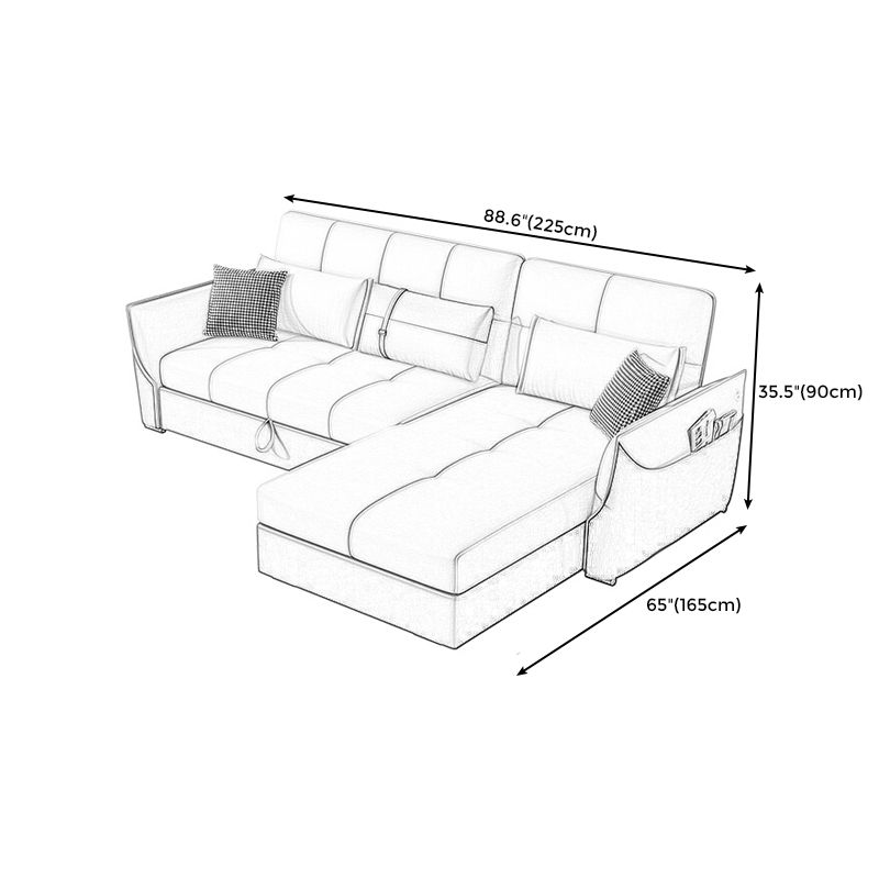 Manual Reclining Cushion Back Sectional Sofa 35.43"High Fabric Sofa Bed with Storage Clearhalo 'furn' 'furn_sectionals' 'Furniture' 'furniture_sectionals' 'Living Room Furniture' 'Sectionals' 1200x1200_cdfcc9b8-452c-4705-896d-eb042bcda72d