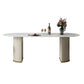 Glam Sintered Stone Top Dining Table Standard Kitchen Dining Table with Double Pedestal Bases Clearhalo ' dining_table' 'Dining Tables & Seating' 'Dining Tables' 'furn' 'furn_dining_table' 'Furniture' 'furniture_dining_table' 'Kitchen & Dining Furniture' 'kitchen&dining_furn' 'kitchen' 'kitchen_dining_table' 1200x1200_cdfd7426-bde8-4c34-8b3f-c8a6d845e470