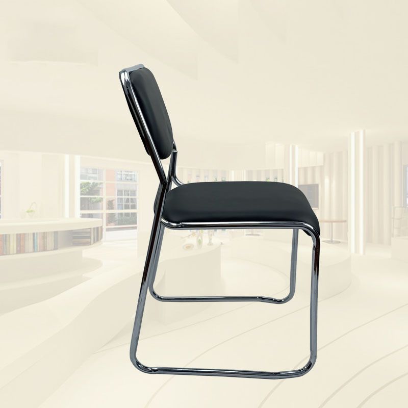 No Wheels Armless Conference Chair Faux Leather Low Back Office Chair Clearhalo 'furn' 'furn_office_chair' 'Furniture' 'Office Chairs' 'Office Furniture' 'office_chair' 1200x1200_cdfd97e5-db0b-4ac2-a802-d6bb086de8ba