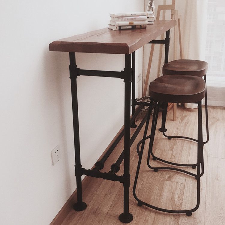 Tavolo da pranzo industriale tavolo da pranzo industriale a pubano industriale a poggiapiedi in legno in legno massiccio