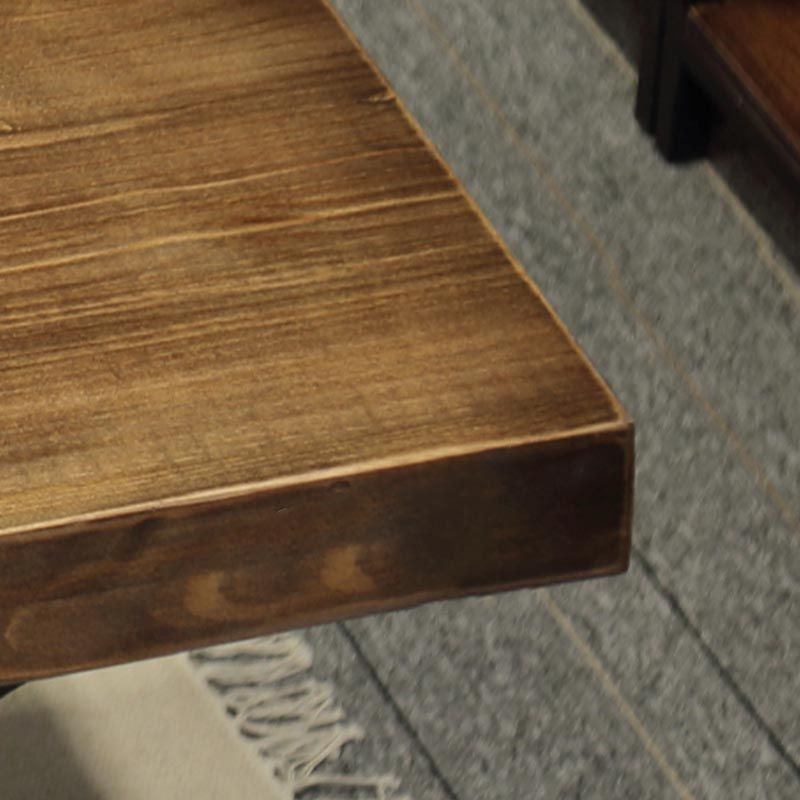 Industrial Coffee Shop Dining Table Rectangle Wood and Metal Base Dining Table Clearhalo 'Dining Tables & Seating' 'Dining Tables' 'dining_table' 'furn' 'furn_dining_table' 'Furniture' 'Kitchen & Dining Furniture' 1200x1200_cdff46bb-bfa9-4a1a-802a-30a5cef9777b