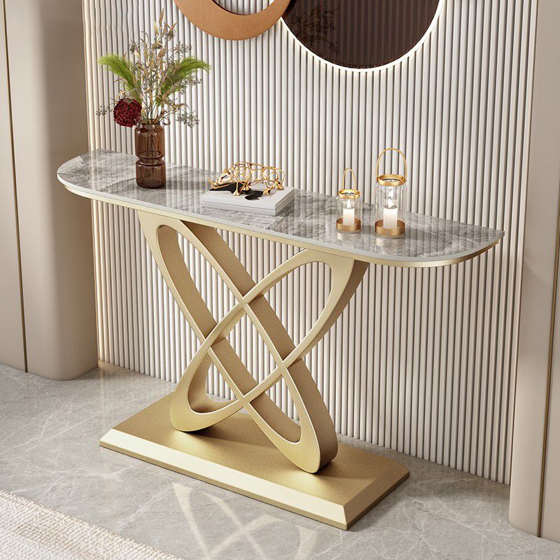 Tavolo console in pietra glam in ferro graffio di divano console resistente alla sala
