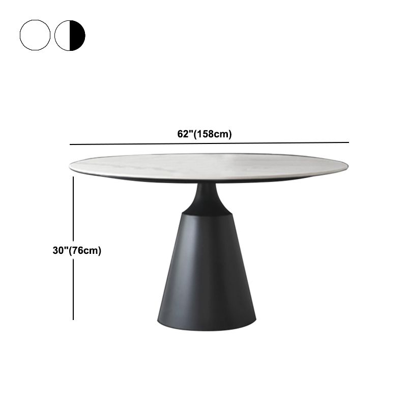 Modern Round Pub Table Stone Top Black Base Pedestal Casual Dining Table Clearhalo 'Dining Tables & Seating' 'Dining Tables' 'dining_table' 'furn' 'furn_dining_table' 'Furniture' 'Kitchen & Dining Furniture' 1200x1200_cdffd50c-2af3-428b-b677-95c46bdbeae2