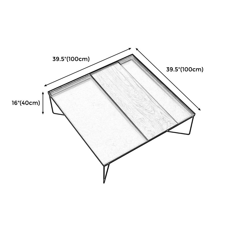 Legne moderne del tavolino da caffè a croce di metallo nero/tavolo quadrato