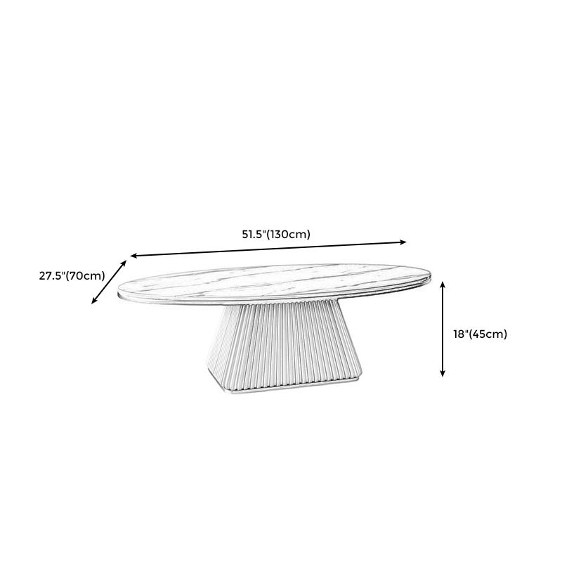 Base in metallo in metallo ovale in stile moderno su oro nero/platino/ardesia bianca