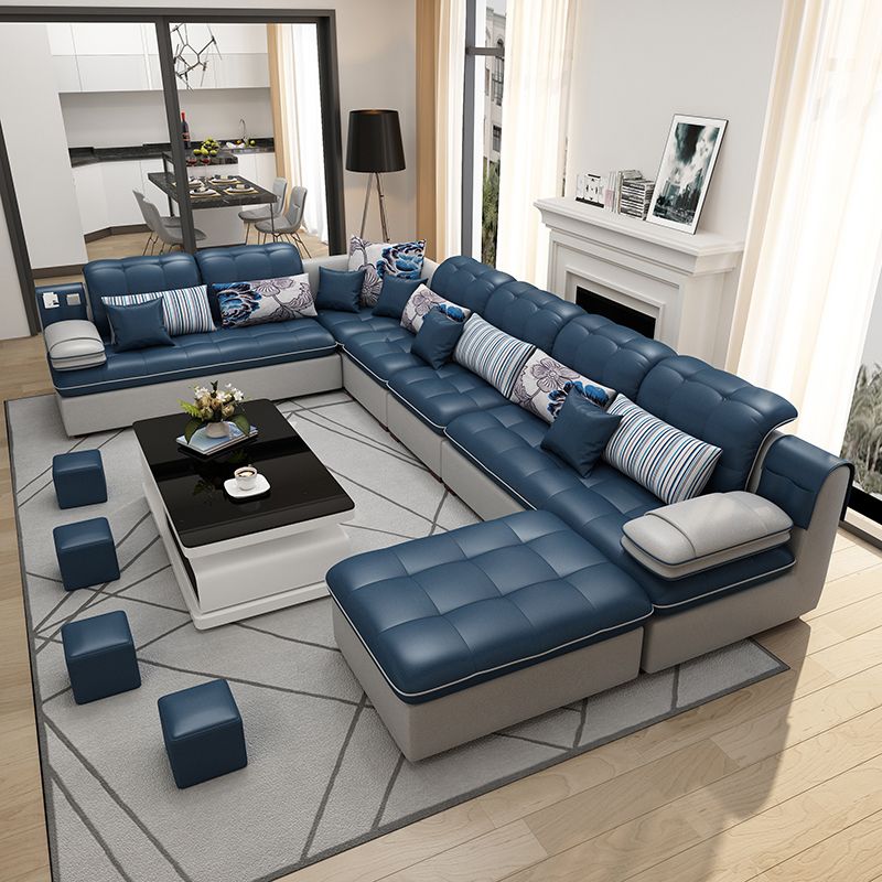 Cushion Back Pillow Top Arm Tufted Sectional Sofa Set for Living Room Clearhalo 'Furniture' 'furniture_sectionals' 'kitchen' 'kitchen_sectionals' 'Living Room Furniture' 'Sectionals' 1200x1200_ce019bee-2833-4cb9-b72a-2625c82fdcad