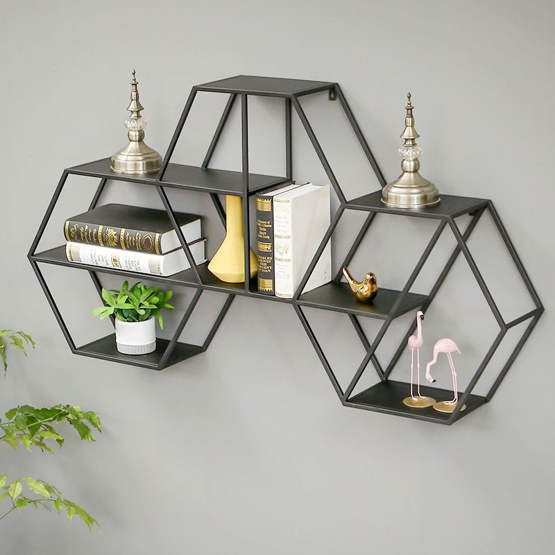 Libreria in metallo industriale galleggiante da 48,5 "L libreria per Home Office