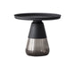 Modern Style Black/gold Metal Table Top Glass Base Round Side Table