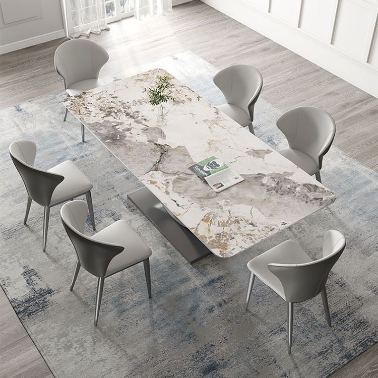 Modern Style Sintered Stone Rectangle Table Set 1/4/5/7 Pieces Dining Set Clearhalo 'Dining Room Sets' 'Dining Tables & Seating' 'dining_room_set' 'furn' 'furn_dining_room_set' 'Furniture' 'Kitchen & Dining Furniture' 1200x1200_ce036c65-b551-4b80-afa7-9e6b939aaeab