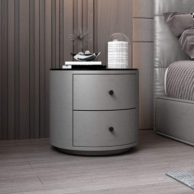 Comodino moderno comodino in pelle in finto comodino