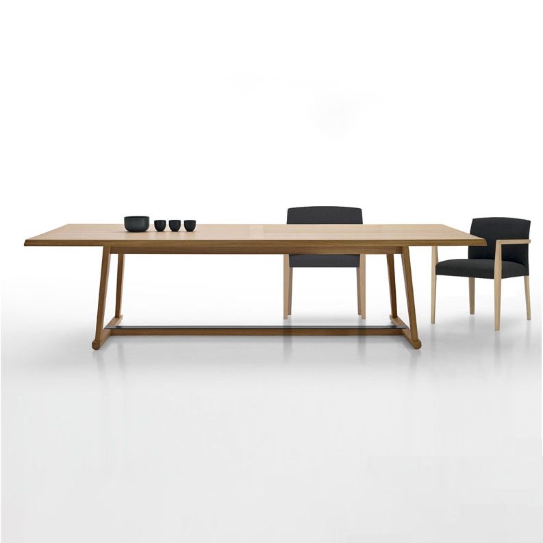 Pine Wood Top Dining Table Traditional Luxury Table with Trestle Base Clearhalo 'Dining Tables & Seating' 'Dining Tables' 'dining_table' 'furn' 'furn_dining_table' 'Furniture' 'furniture_dining_table' 'Kitchen & Dining Furniture' 'kitchen' 'kitchen_dining_table' 1200x1200_ce068cb6-9ae6-4f2f-9b7b-afc77195896e