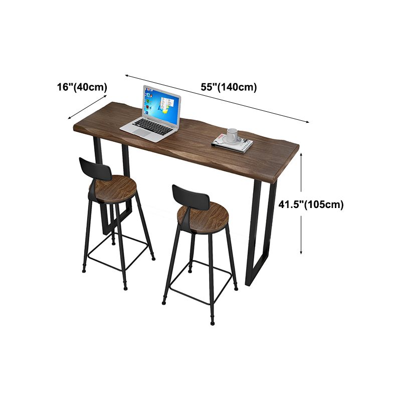 Modern Bar Dining Table Indoor Rectangle Wood Bar Table Sled Base in Black Clearhalo 'Bar Furniture' 'Bar Tables' 'bar_tables' 'Furniture' 'furniture_bar_tables' 'Kitchen & Dining Furniture' 'kitchen&dining_furn' 'kitchen' 1200x1200_ce0760a2-b98b-4d49-9180-ad72ae7fe4ff
