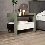18.89" Tall 1 - Drawer Nightstand Modern Glass Nightstand with Open Storage