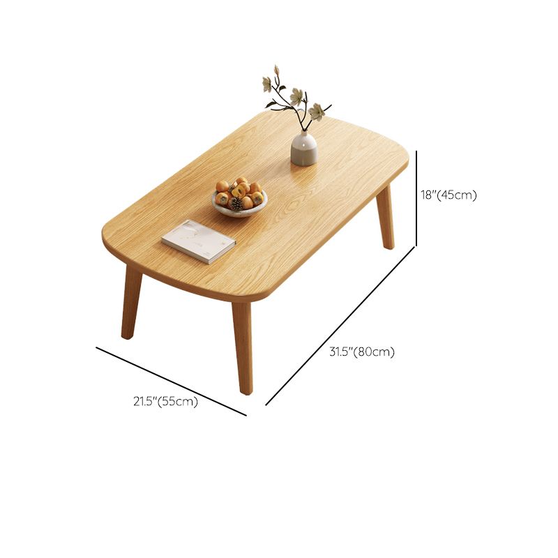 Mesa de centro rectangular de madera de 17,7" de altura con 4 patas para sala de estar
