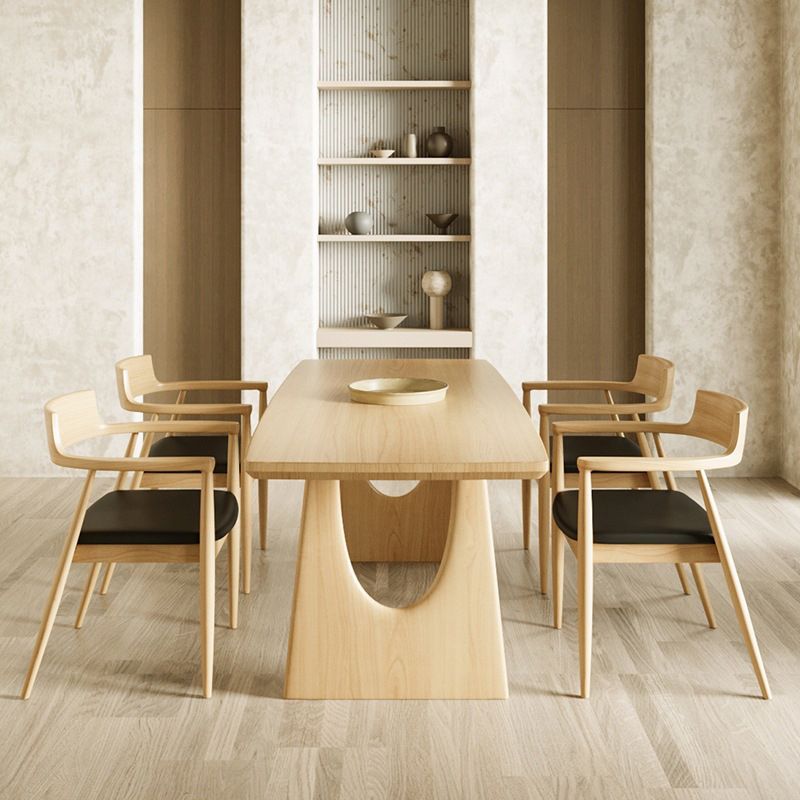 Table de doble pedestal Cena de madera contemporánea para el hogar