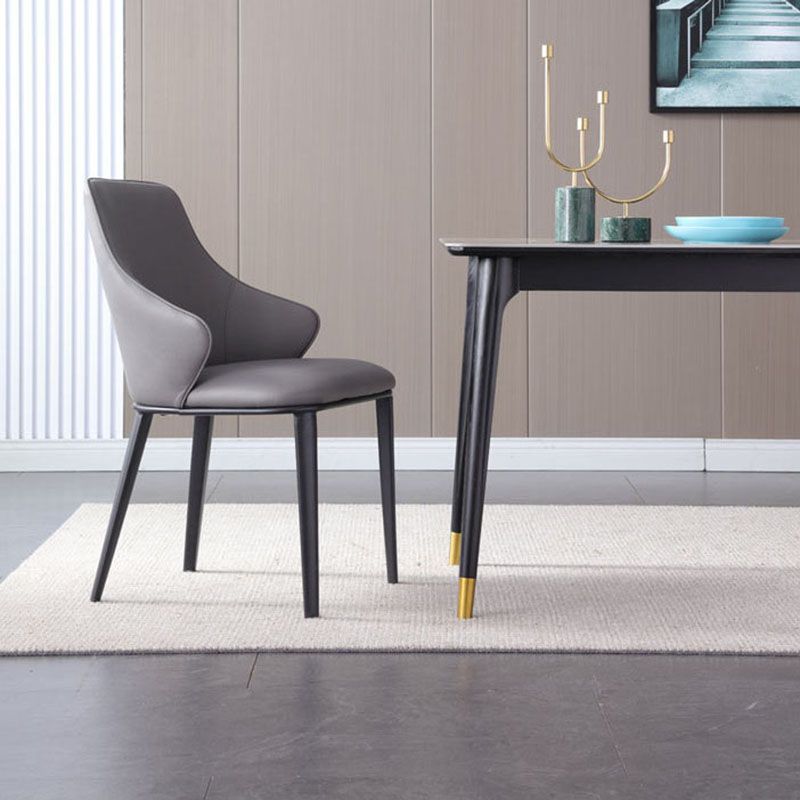 Silla lateral de cuero sintética brazo industrial sólido silla lateral de comedor para el hogar para el hogar