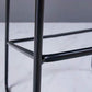 Tabouret de comptoir sans accoudoirs à dossier moderne, haut en métal avec coussin en plastique