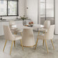 Ronde eettafel met witte basis, moderne stenen tafel voor de keuken