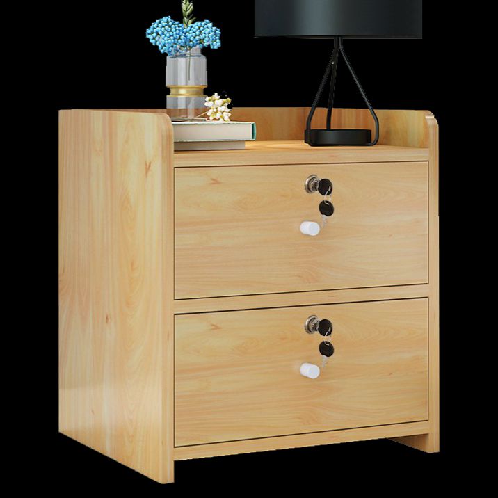 Panel artificial 18 '' Altantador de cajones de la mesita de altura Moderno de cama de cama con cerradura