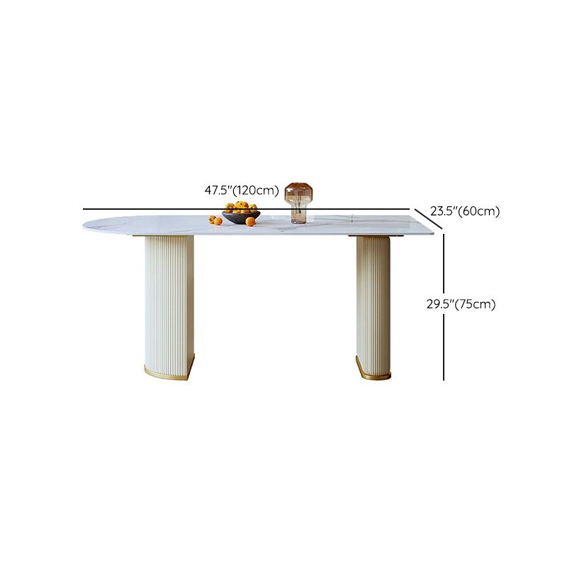 Sintered Stone Fixed Dining Table Luxury Free Form Kitchen Room Clearhalo 'Dining Tables & Seating' 'Dining Tables' 'dining_table' 'furn' 'furn_dining_table' 'Furniture' 'Kitchen & Dining Furniture' 1200x1200_ce0e09de-da1c-4179-9d97-10ae382093e2