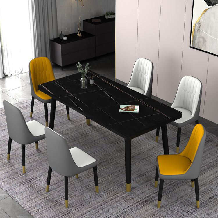 Dining Room Set Nordic Sintered Stone Rectangular Dining Table with Trestle Base Clearhalo 'Dining Room Sets' 'Dining Tables & Seating' 'dining_room_set' 'furn' 'furn_dining_room_set' 'Furniture' 'furniture_dining_room_set' 'Kitchen & Dining Furniture' 'kitchen&dining_furn' 'kitchen' 1200x1200_ce0e312f-68f3-4d6e-97f9-a60067f30268