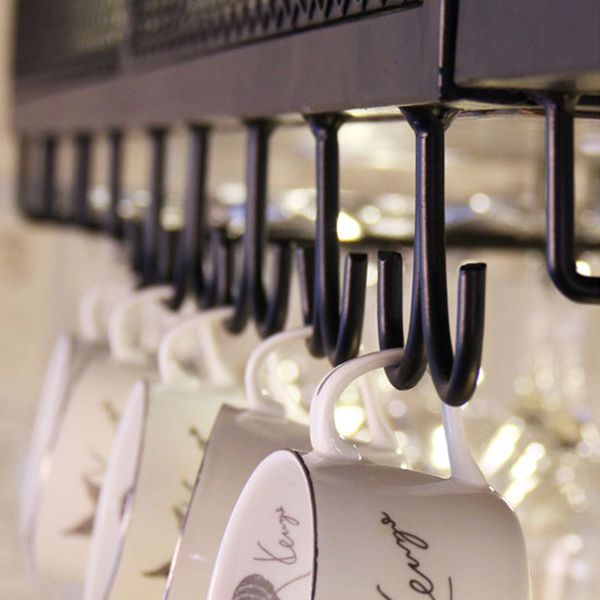 Black Metal Hanging Wine Holder with Glass Holder & Storage Shelf Clearhalo 'furn' 'furn_wine_racks' 'Furniture' 'Kitchen & Dining Furniture' 'Wine Racks' 'wine_racks' 1200x1200_ce0e3d91-064f-4c9b-b9b3-c78294a4e88c