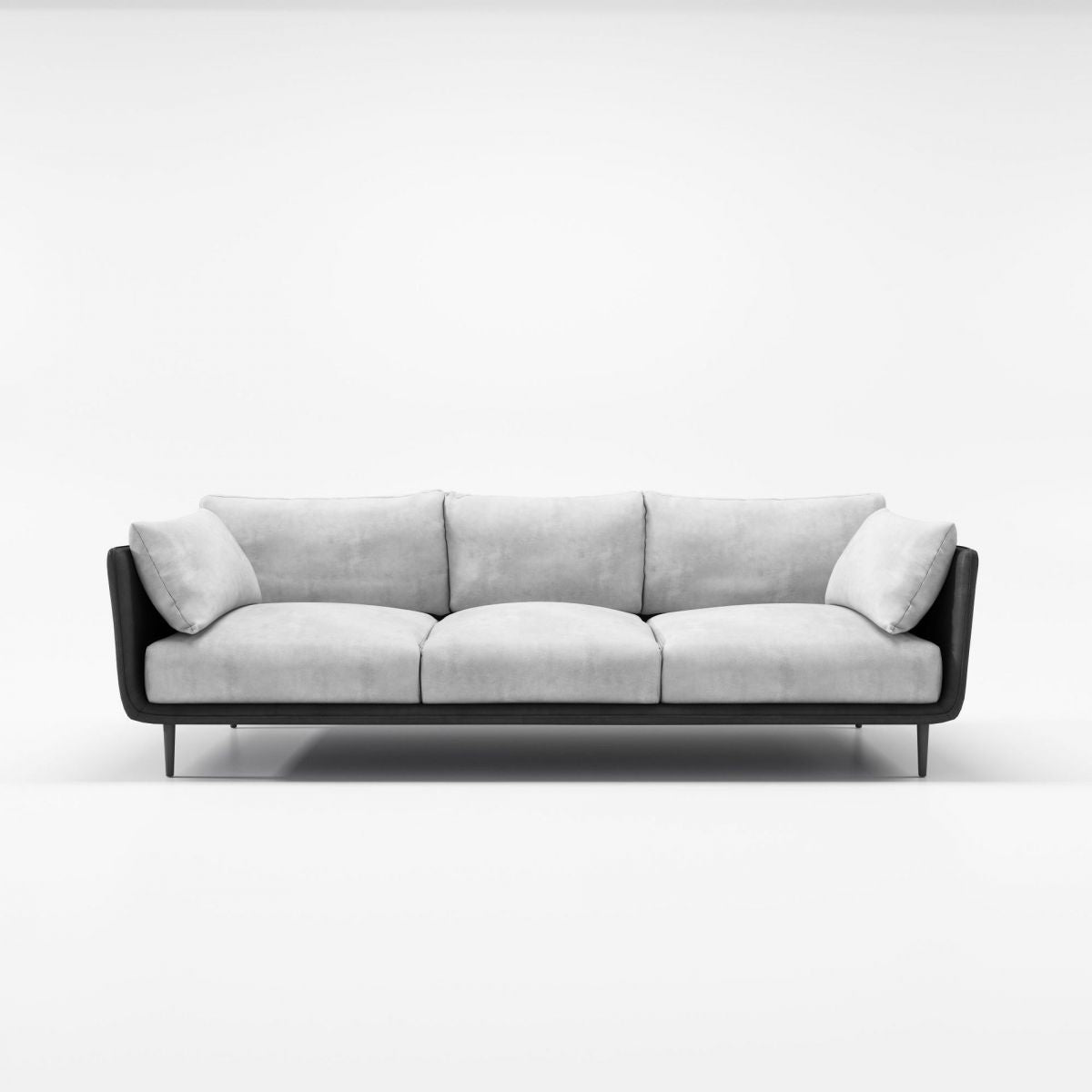 Stain Resistant Square Arm 3/4-Seat Sofa Extra Long Faux Leather Settee Clearhalo 'furn' 'furn_sofas' 'Furniture' 'furniture_sofas' 'kitchen' 'kitchen_sofas' 'Living Room Furniture' 'Sofa' 'sofas' 1200x1200_ce0e9a50-bbd8-4434-98df-e697fb212598