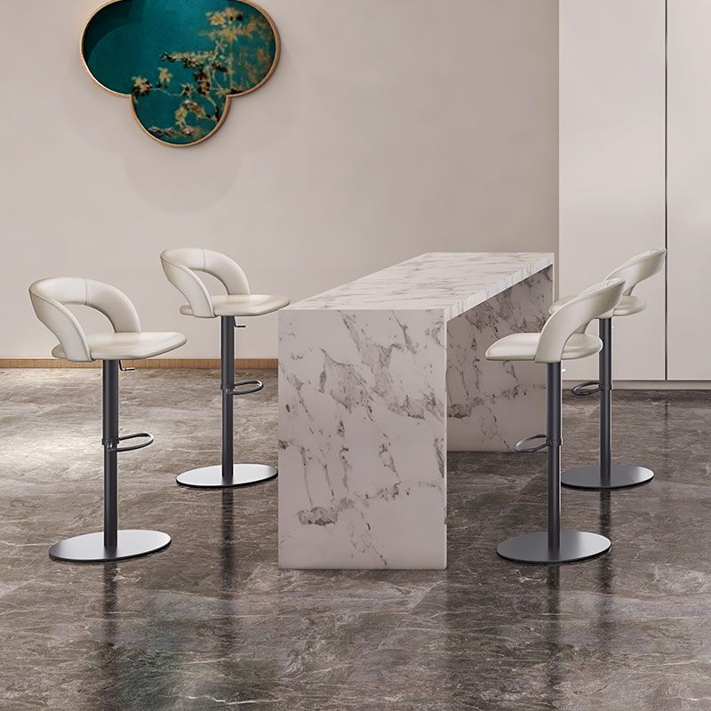 Leather Bar Stool Low Back Counter Stool for Bristol with Swivel