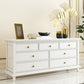 Contemporary Rubber Wood Chest with Drawers and Straight Legs