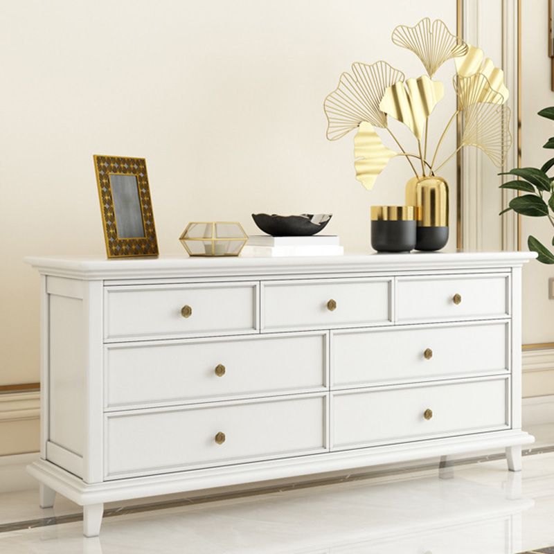 Contemporary Rubber Wood Chest with Drawers and Straight Legs