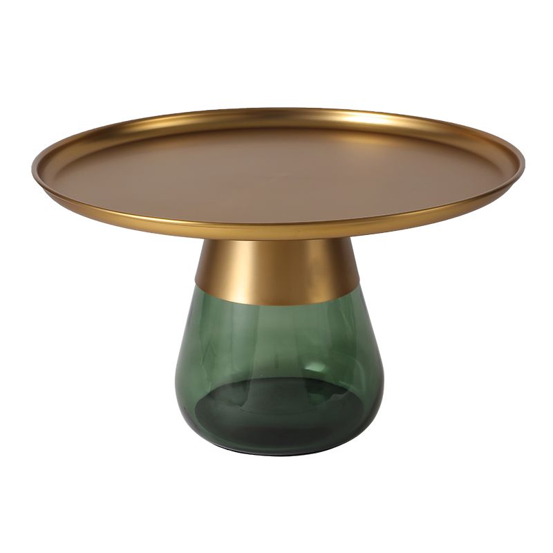 Tavolo laterale rotondo in metallo moderno di metà secolo Tavolino singolo Base laterale