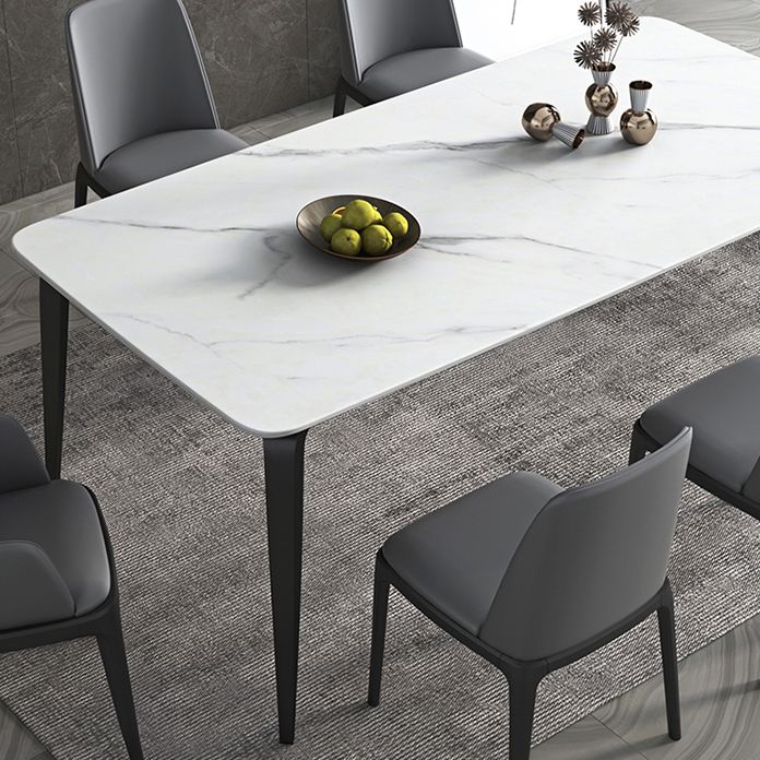 Sintered Stone Dining Table Mid-Century Style 4 Legs Table for Dining Room Clearhalo ' dining_table' 'Dining Tables & Seating' 'Dining Tables' 'furn' 'furn_dining_table' 'Furniture' 'furniture_dining_table' 'Kitchen & Dining Furniture' 'kitchen&dining_furn' 'kitchen' 'kitchen_dining_table' 1200x1200_ce11ba01-f542-4d38-b9a7-f2727c1ad284