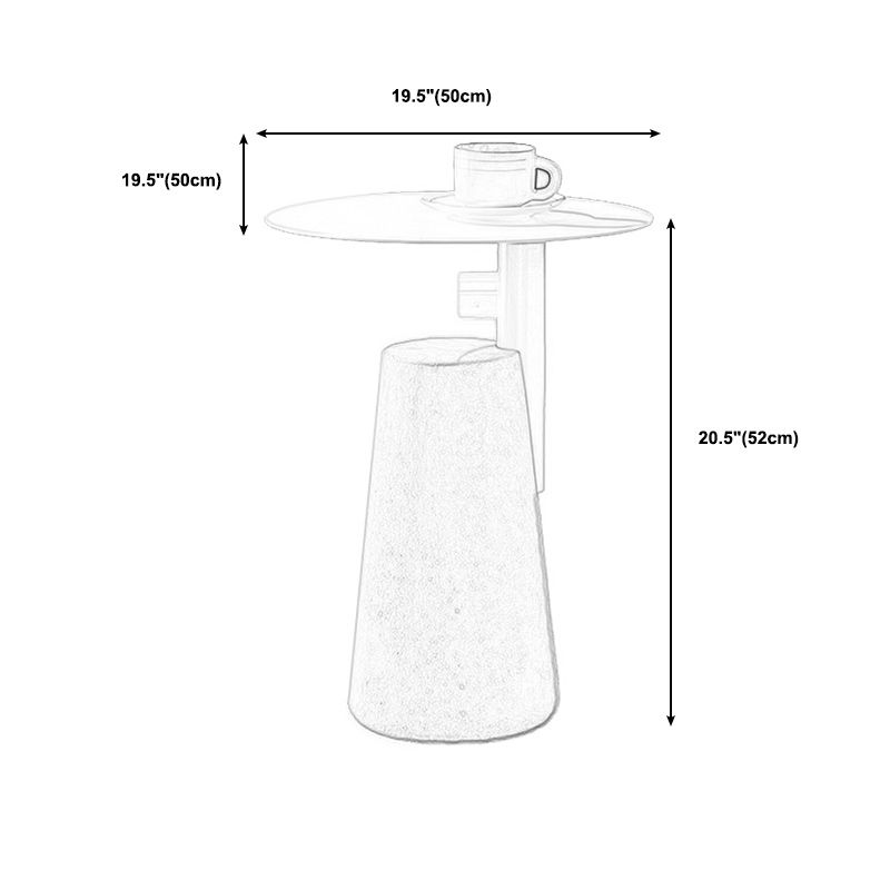 Concrete Modernistic Table Lacquer Round Table for Living Room Clearhalo 'Coffee & Accent Tables' 'End & Side Tables' 'end_side_tables' 'furn' 'furn_end_side_tables' 'Furniture' 'Living Room Furniture' 1200x1200_ce13446e-a3de-4b07-9f1a-a483a4eca114