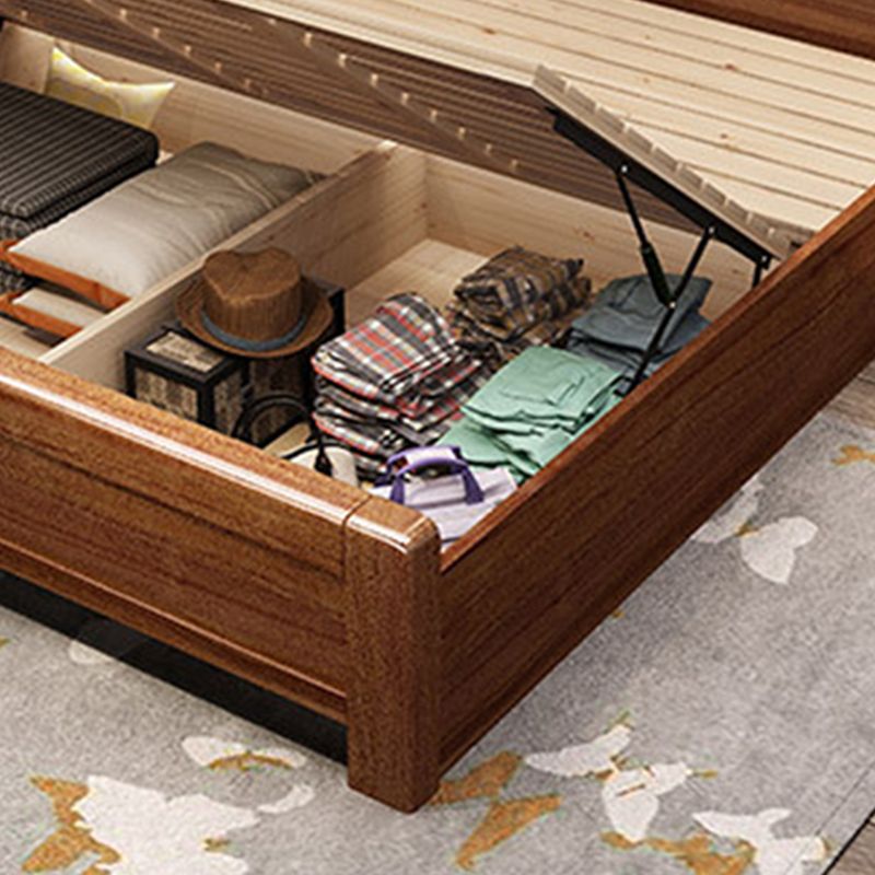 Walnut Wood Bed 85.43" Long 43.30" High Bed with Low Profile