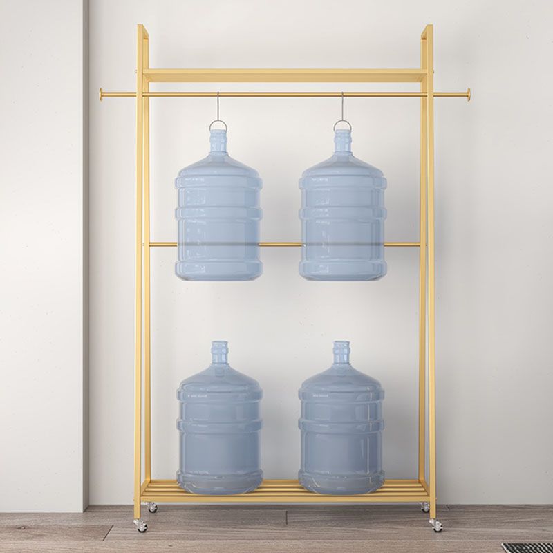 Moderne stijl kapselrek dubbele planken vrijstaand haken ontwerpkast rek