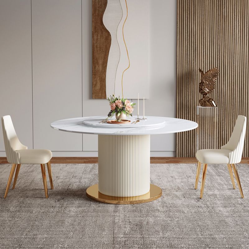 Moderne ronde eettafel massief houten voetstuk eettafel voor eetkamer