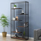 Metal Floor Home Vertical Shelf Bookcase Etagere Open Book Shelf with 6 Shelves