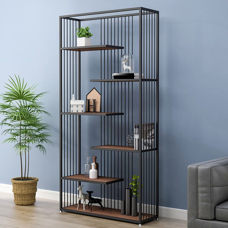 Metal Floor Home Vertical Shelf Bookcase Etagere Open Book Shelf with 6 Shelves