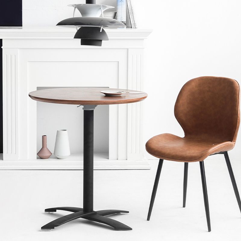 Modern Pedestal Wooden Coffee Table Round Top Shape Folding Cocktail Table Clearhalo 'Coffee & Accent Tables' 'Coffee Tables' 'coffee_tables' 'furn' 'furn_coffee_tables' 'Furniture' 'Living Room Furniture' 1200x1200_ce18ac09-5e09-46ee-a0bc-e124a2fb51c5