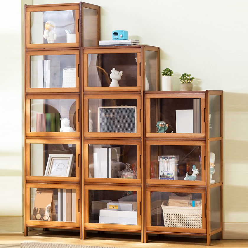 Contemporary Rectangle Accent Cabinet, Brown/Natural/Grey Cabinet with Doors Clearhalo 'Cabinets & Chests' 'cabinets_chests' 'furn' 'furn_cabinets_chests' 'Furniture' 'Living Room Furniture' 1200x1200_ce19f9d4-5f54-453f-9599-1fa106cb4fe7