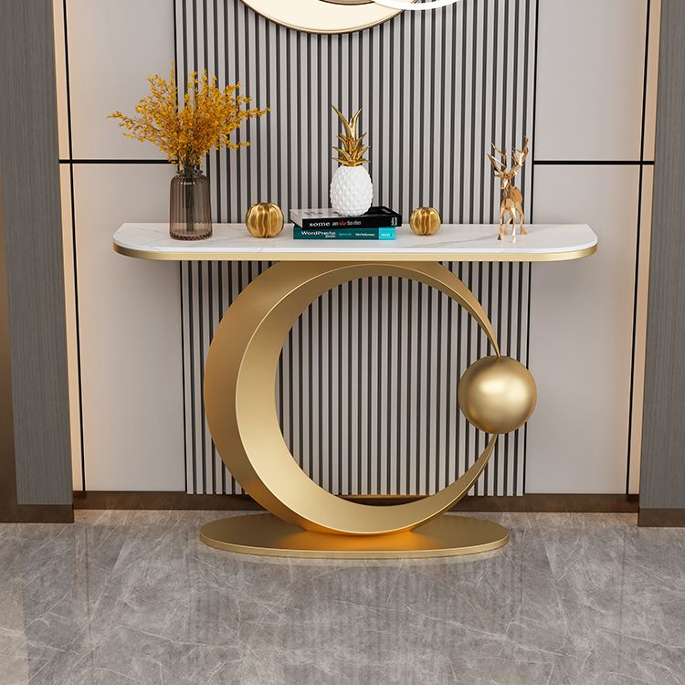 Contemporary Console Accent Table Half Moon Console Sofa Table Clearhalo 'Console Tables' 'console_tables' 'Entry & Mudroom Furniture' 'furn' 'furn_console_tables' 'Furniture' 1200x1200_ce1c6f8d-2d1b-4a79-b9c5-0715208eabff